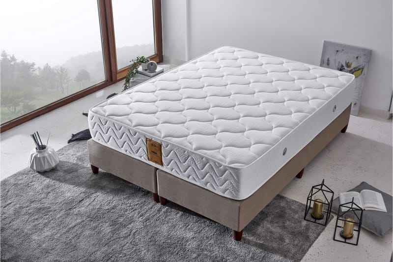 Springfjærmadrass 140x200 cm - Hvit - Møbler - Senger - Madrasser - Springfjærmadrass & rammemadras