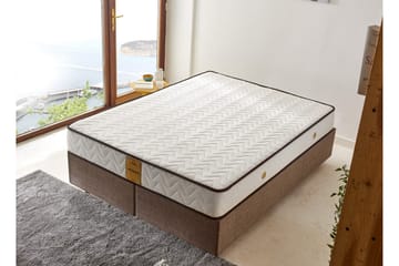 Springfjærmadrass 140x200 cm - Hvit/Brun - Møbler - Senger - Madrasser - Springfjærmadrass & rammemadras