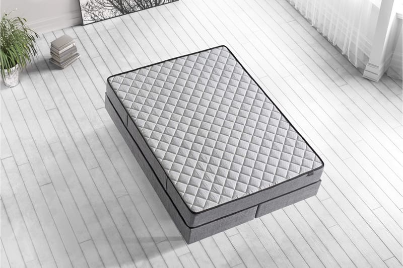 Springfjærmadrass 140x200 cm - Hvit/Grå - Møbler - Senger - Madrasser - Springfjærmadrass & rammemadras