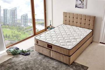 Springfjærmadrass 150x200 cm - Hvit/Beige - Møbler - Senger - Madrasser - Springfjærmadrass & rammemadras