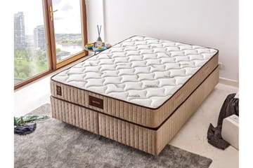 Springfjærmadrass 150x200 cm - Hvit/Beige - Møbler - Senger - Madrasser - Springfjærmadrass & rammemadras
