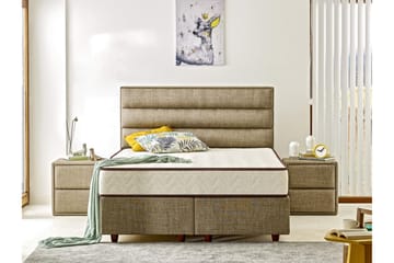 Springfjærmadrass 150x200 cm - Hvit/Brun - Møbler - Senger - Madrasser - Springfjærmadrass & rammemadras