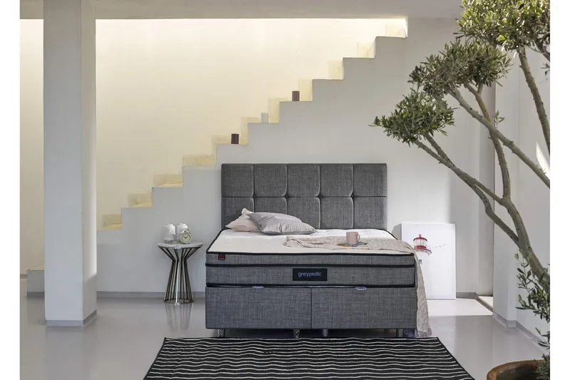 Springfjærmadrass 150x200 cm - Hvit/Grå - Møbler - Senger - Madrasser - Springfjærmadrass & rammemadras