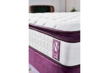 Springfjærmadrass 150x200 cm - Hvit/Lila - Møbler - Senger - Madrasser - Springfjærmadrass & rammemadras