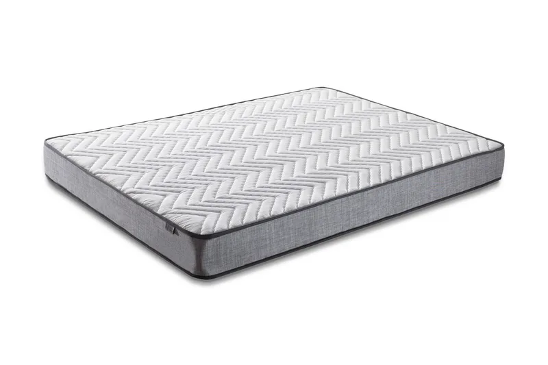 Springfjærmadrass 160x200 cm, Hvit/Grå