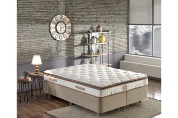 Springfjærmadrass 180x200 cm - Hvit/Brun - Møbler - Senger - Madrasser - Springfjærmadrass & rammemadras