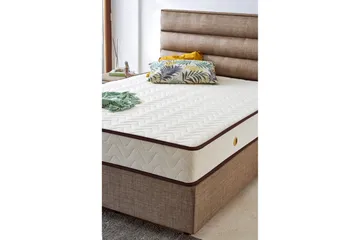 Springfjærmadrass 180x200 cm - Hvit/Brun - Møbler - Senger - Madrasser - Springfjærmadrass & rammemadras