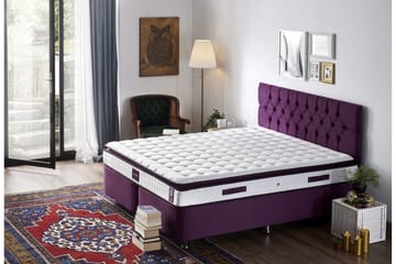 Springfjærmadrass 180x200 cm - Hvit/Lila - Møbler - Senger - Madrasser - Springfjærmadrass & rammemadras