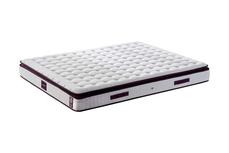Springfjærmadrass 180x200 cm, Hvit/Lila
