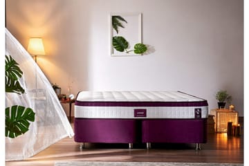 Springfjærmadrass 180x200 cm - Hvit/Lila - Møbler - Senger - Madrasser - Springfjærmadrass & rammemadras