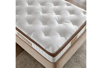 Springfjærmadrass 200x200 cm - Hvit/Brun - Møbler - Senger - Madrasser - Springfjærmadrass & rammemadras