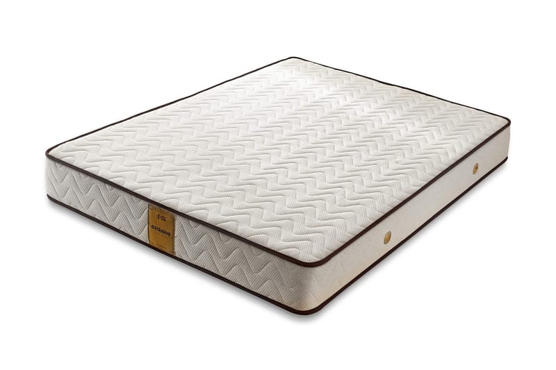 Springfjærmadrass 90x190 cm, Hvit/Brun