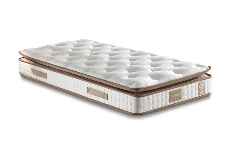 Springfjærmadrass 90x200 cm, Hvit/Brun