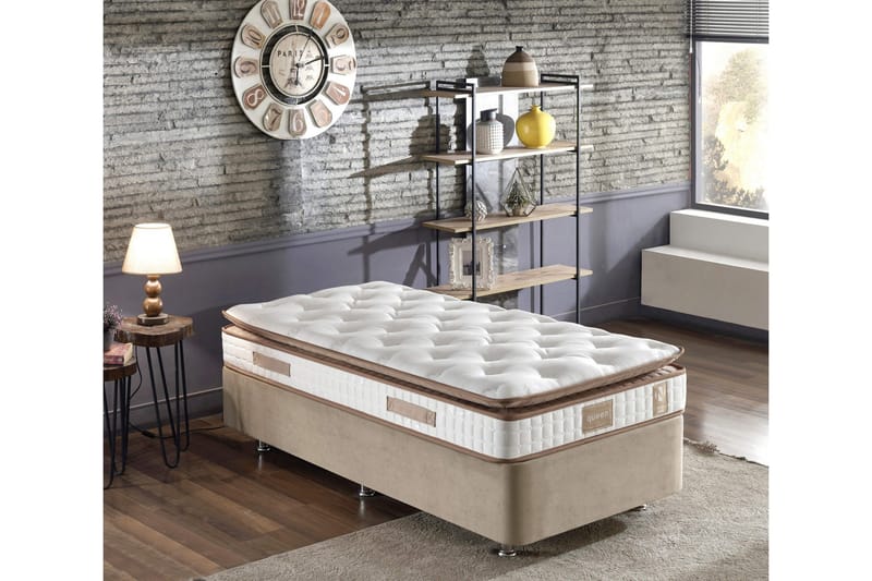 Springfjærmadrass 90x200 cm - Hvit/Brun - Møbler - Senger - Madrasser - Springfjærmadrass & rammemadras