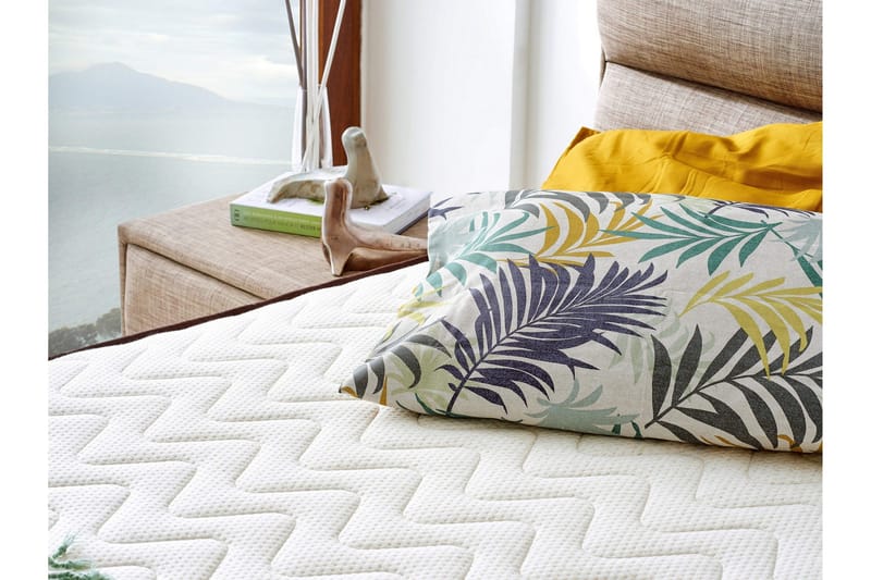 Springfjærmadrass 90x200 cm - Hvit/Brun - Møbler - Senger - Madrasser - Springfjærmadrass & rammemadras