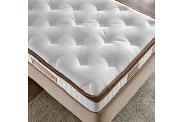 Springfjærmadrass 90x200 cm - Hvit/Brun - Møbler - Senger - Madrasser - Springfjærmadrass & rammemadras