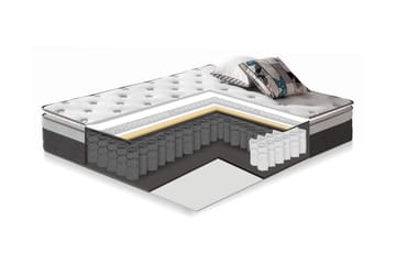 Springfjærmadrass Harmony Top Pocket - Hvit/Grå - Møbler - Senger - Madrasser - Overmadrass