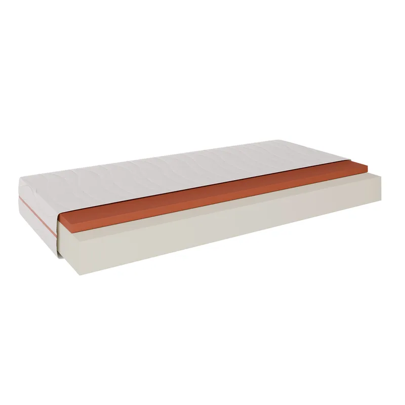 Terik skummadrass 140x200 cm - Hvit, rubinrød og beige - Møbler - Senger - Madrasser - Skummadrass