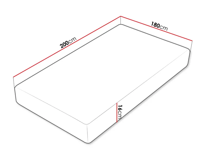Terik skummadrass 180x200 cm - Hvit, rubinrød og beige - Møbler - Senger - Madrasser - Skummadrass