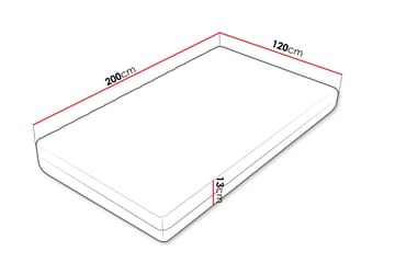 Unona Skummadrass 120x200 cm med Fasthetsgrad Medium - Hvit - Møbler - Senger - Madrasser - Skummadrass