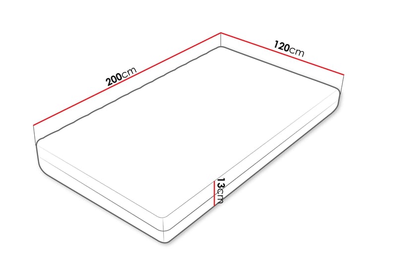 Unona Skummadrass 120x200 cm med Fasthetsgrad Medium - Hvit - Møbler - Senger - Madrasser - Skummadrass