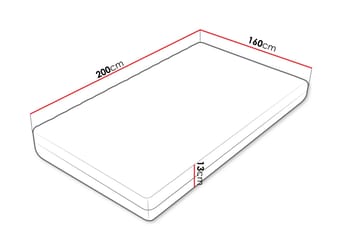 Unona Skummadrass 160x200 cm med Fasthetsgrad Medium - Hvit - Møbler - Senger - Madrasser - Skummadrass