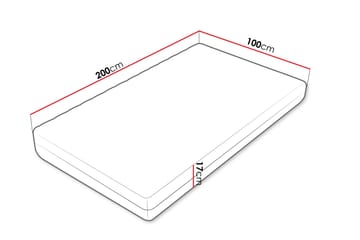 Unona Skummadrass 200x100 cm - Hvit - Møbler - Senger - Madrasser - Skummadrass