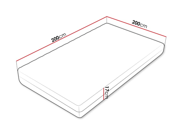 Unona Skummadrass 200x200 cm med Fasthetsgrad Medium - Hvit - Møbler - Senger - Madrasser - Skummadrass