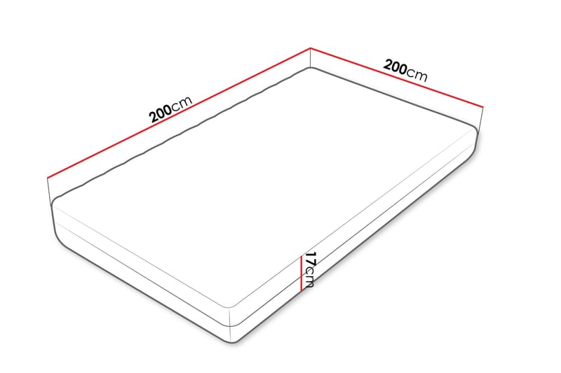 Unona Skummadrass 200x200 cm - Møbler - Senger - Madrasser - Skummadrass