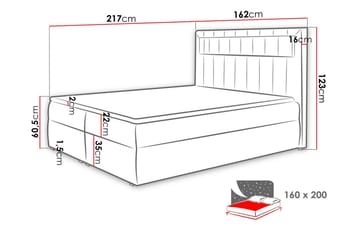 Masone Sengpakke Kontinentalseng 160x200 cm - Rød - Møbler - Senger - Kontinentalsenger