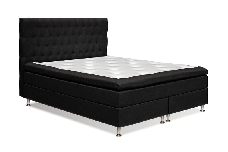 Meja Komplett Sengpakke 160x200 cm Dobbeltseng med Sengegavl - Svart - Møbler - Senger - Kontinentalsenger