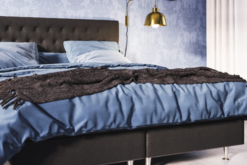 Meja Komplett Sengpakke 160x200 cm Dobbeltseng med Sengegavl - Svart - Møbler - Senger - Kontinentalsenger
