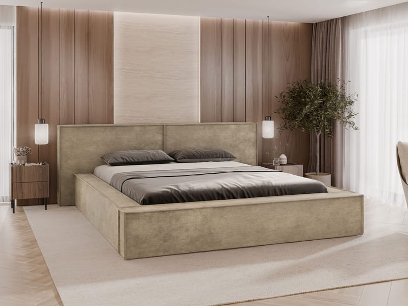 Melor sengeramme 180x200 cm - beige - Møbler - Senger - Senger med oppbevaring