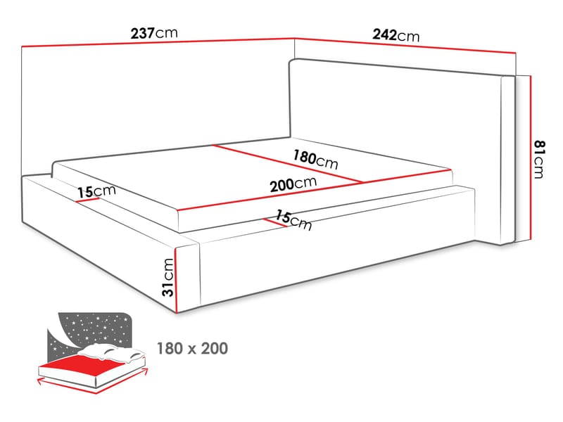 Melor sengeramme 180x200 cm - grønn - Møbler - Senger - Senger med oppbevaring
