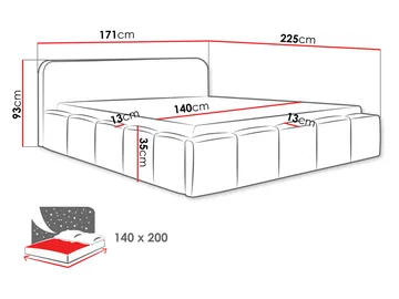 Merik sengeramme 140x200 cm - mørkegrå - Møbler - Senger - Senger med oppbevaring