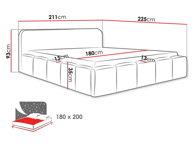 Merik sengeramme 180x200 cm - varmgrå - Møbler - Senger - Senger med oppbevaring
