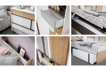 Metropolitan Møbelsett For Soverom - Brun/Hvit/Lysegrå/Sort - Møbler - Senger - Møbelsett til soverom