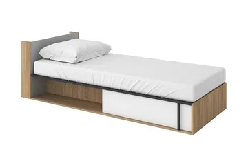 Metropolitan Sengeramme 90x200 cm - Brun/Hvit/Lysegrå/Sort - Møbler - Senger - Sengeramme & sengestamme