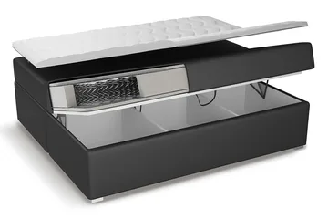 Modena Sengepakke 180x200 med Oppbevaring LED-belysning - Hvit - Møbler - Senger - Senger med oppbevaring