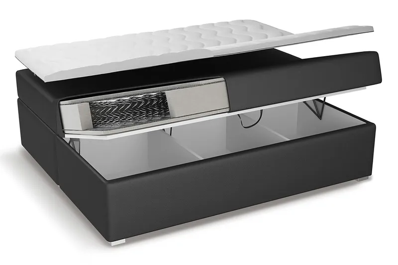 Modena Sengepakke 180x200 med Oppbevaring LED-belysning - Hvit - Møbler - Senger - Senger med oppbevaring