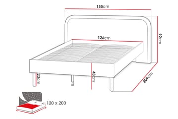 Monfort Sengeramme 120x200 cm - Møbler - Senger - Sengeramme & sengestamme