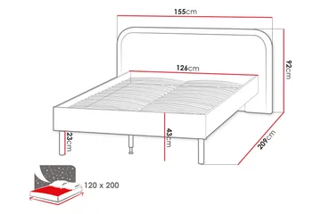 Monfort Sengeramme 120x200 cm - Møbler - Senger - Sengeramme & sengestamme