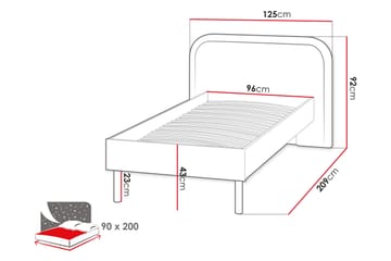 Monfort Sengeramme 90x200 cm - Beige/Rosa - Møbler - Senger - Sengeramme & sengestamme