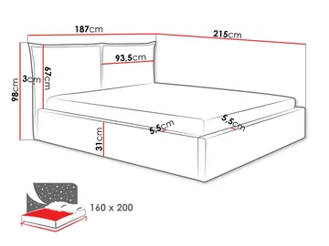 Morricon Sengeramme 160x200 cm - Svart - Møbler - Senger - Sengeramme & sengestamme