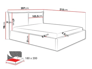 Morricon Sengeramme 180x200 cm - Rosa - Møbler - Senger - Sengeramme & sengestamme