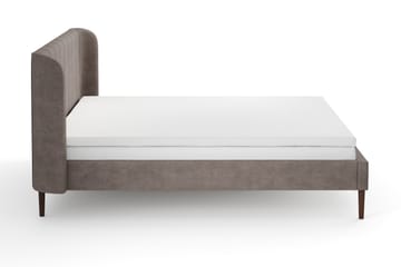 Nattljus sengeramme 180x200 cm valnøtt med HVILA skummadrass og overmadrass i polyesterskum med vaskbart trekk - Brun - Møbler - Senger - Sengeramme & sengestamme