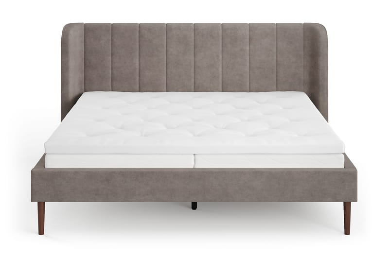 Nattljus sengeramme 180x200 cm valnøtt med HVILA pocketfjærmadrass og Classic overmadrass med vaskbart trekk - Brun - Møbler - Senger - Sengeramme & sengestamme