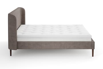 Nattljus sengeramme 180x200 cm valnøtt med HVILA pocketfjærmadrass og Classic overmadrass med vaskbart trekk - Brun - Møbler - Senger - Sengeramme & sengestamme