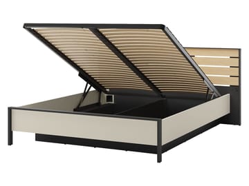 Navron Sengeramme 160x200 cm - Beige/Svart - Møbler - Senger - Sengeramme & sengestamme