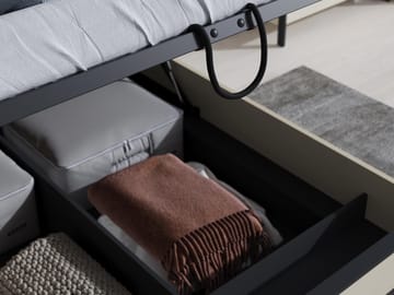 Navron Sengeramme 160x200 cm - Beige/Svart - Møbler - Senger - Sengeramme & sengestamme